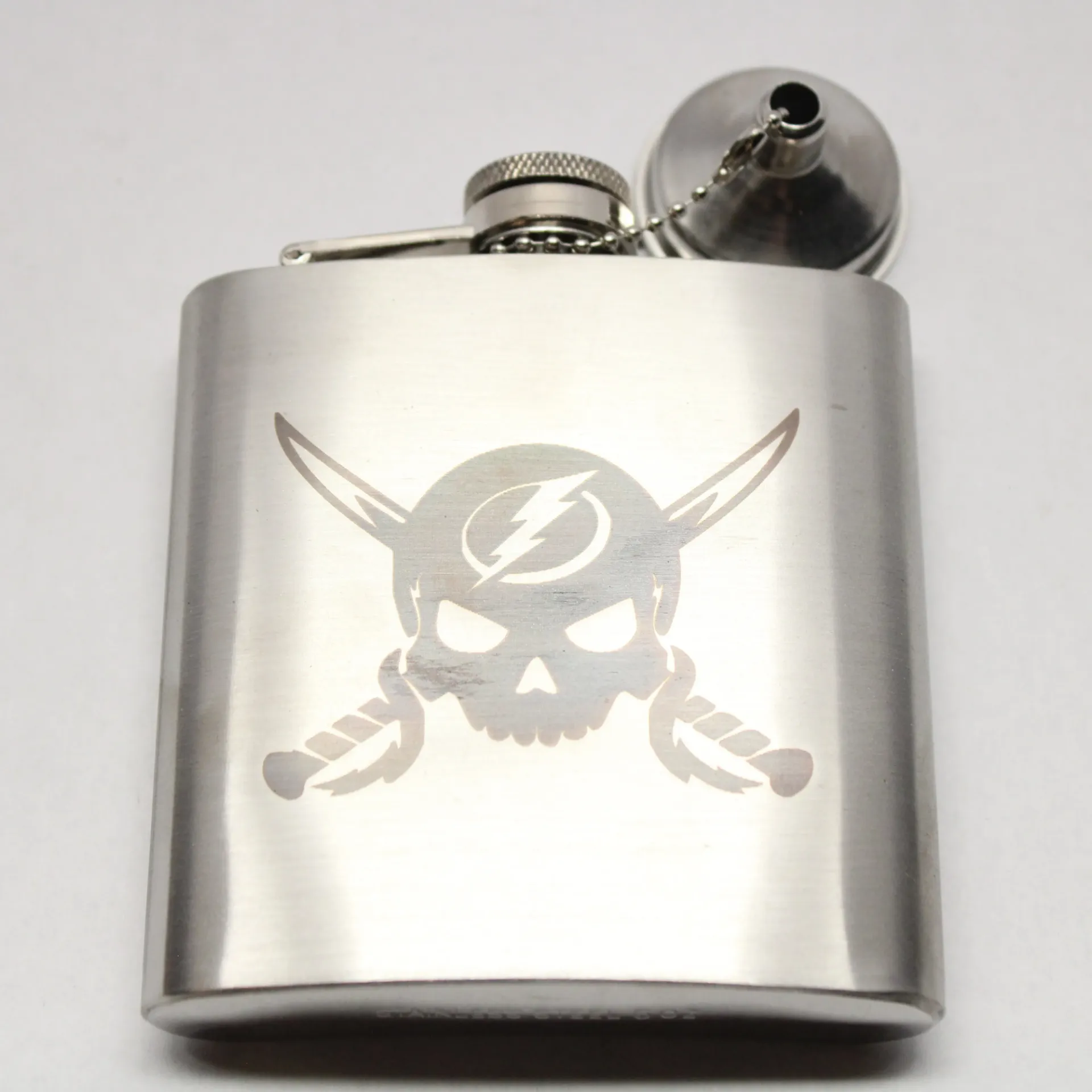 Custom Etched Flask w/ Funnel